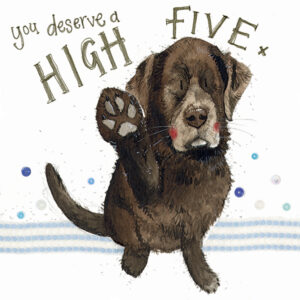High Five Dog Card