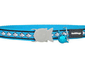 Cat Collar Reflective Fish Turquoise