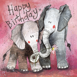 The Two Nellies Elephant Birthday Card