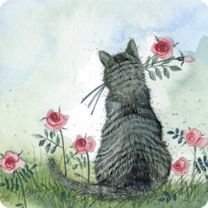 Cat and Roses Coaster